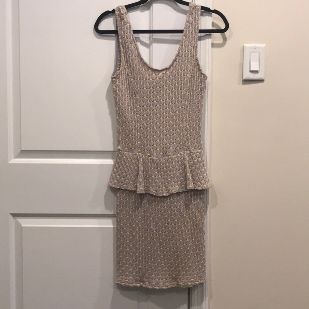 Peplum Patterned Bodycon Dress